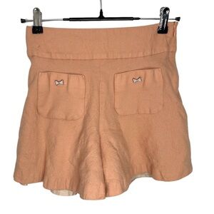 Anatelier Japanese Pink Crystal Bow Detail Flare Shorts Waist 25”